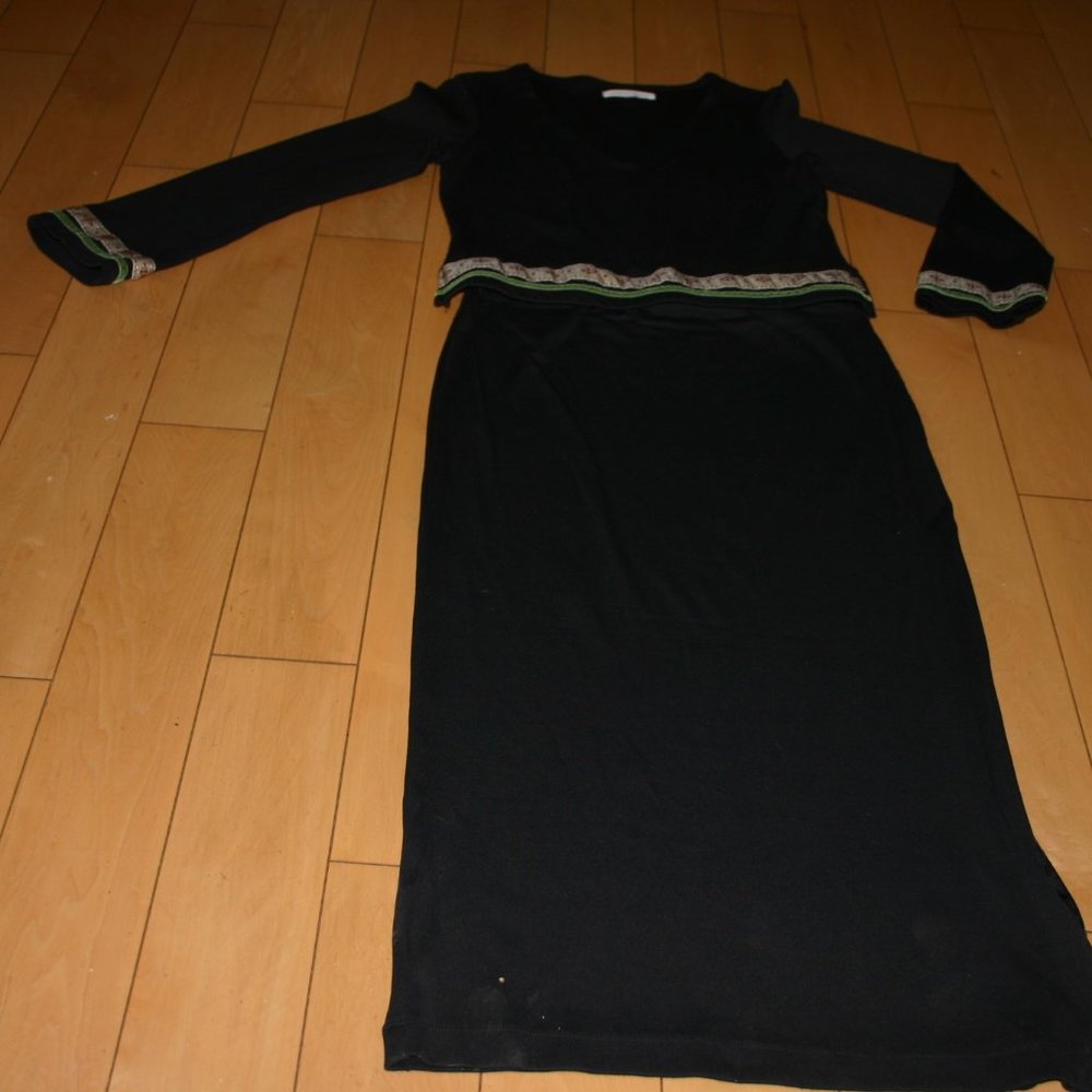 Allen Allen, USA Two Piece Black Midi Size M